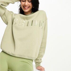 “Six Stories” Sage Green “Bride” Seeatshirt